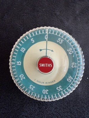 Vintage 60er Jahre manueller Smiths Klingel Küche 1 Stunde Timer im Originalkarton