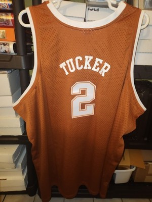 ユニフォーム額のみ　Lサイズ　オーク　ベージュ　0413 Mitchell And Ness Pj Tucker Jersey Texas Longhorns NCAA 5XLB Burnt