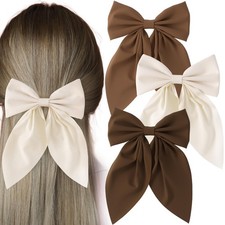3 Pcs Hair Bows for Women, Bow Hair Clips, Cute Silky Satin Womens Hair Bows,...