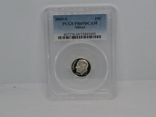 2009 S SILVER ROOSEVELT DIME PCGS PR69