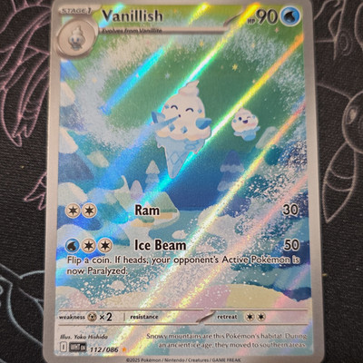The Pokémon Company Vanillish 112/086 Sv: White Flare IR Holo EN Stage 1 90HP