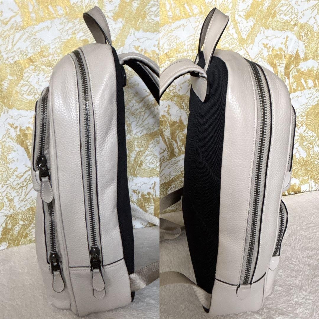 [Extremely Good Condition] COACH Light Gray Leath… - image 4