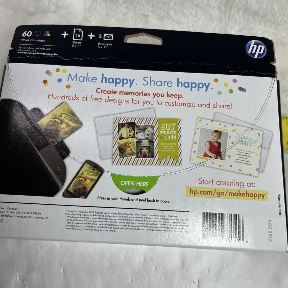 HP 60 Bl. & 60 Color Ink Cartridge 2 Pack Combo Sealed Box 2016 - Image 4 of 4