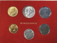 1980 VATICAN - OFFICIAL MINT BU SET (6) w/ SILVER 500 LIRE - POPE JOHN PAUL II