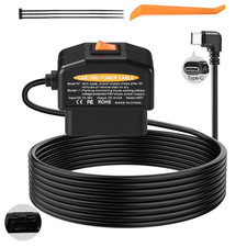 OBD Power Cable for Dash Camera,Obd2 to USB C Adapter Hardwire Kit with Low Volt