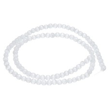 98pcs White Cat's Eye Stone Beads 4mm Round Crystal Loose Bead