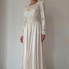 1940s offwhite satin wedding gown