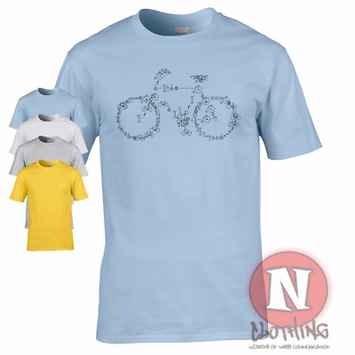 Bicycle t-shirt cycling bikes cyclist retro bike motif tee tshirt