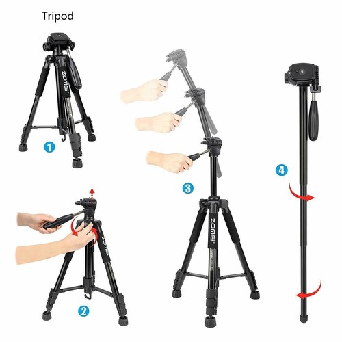 ZOMEI Q222 Heavy Duty Camera Tripod Monopod with Pan Head for DSLR - Picture 4 of 14