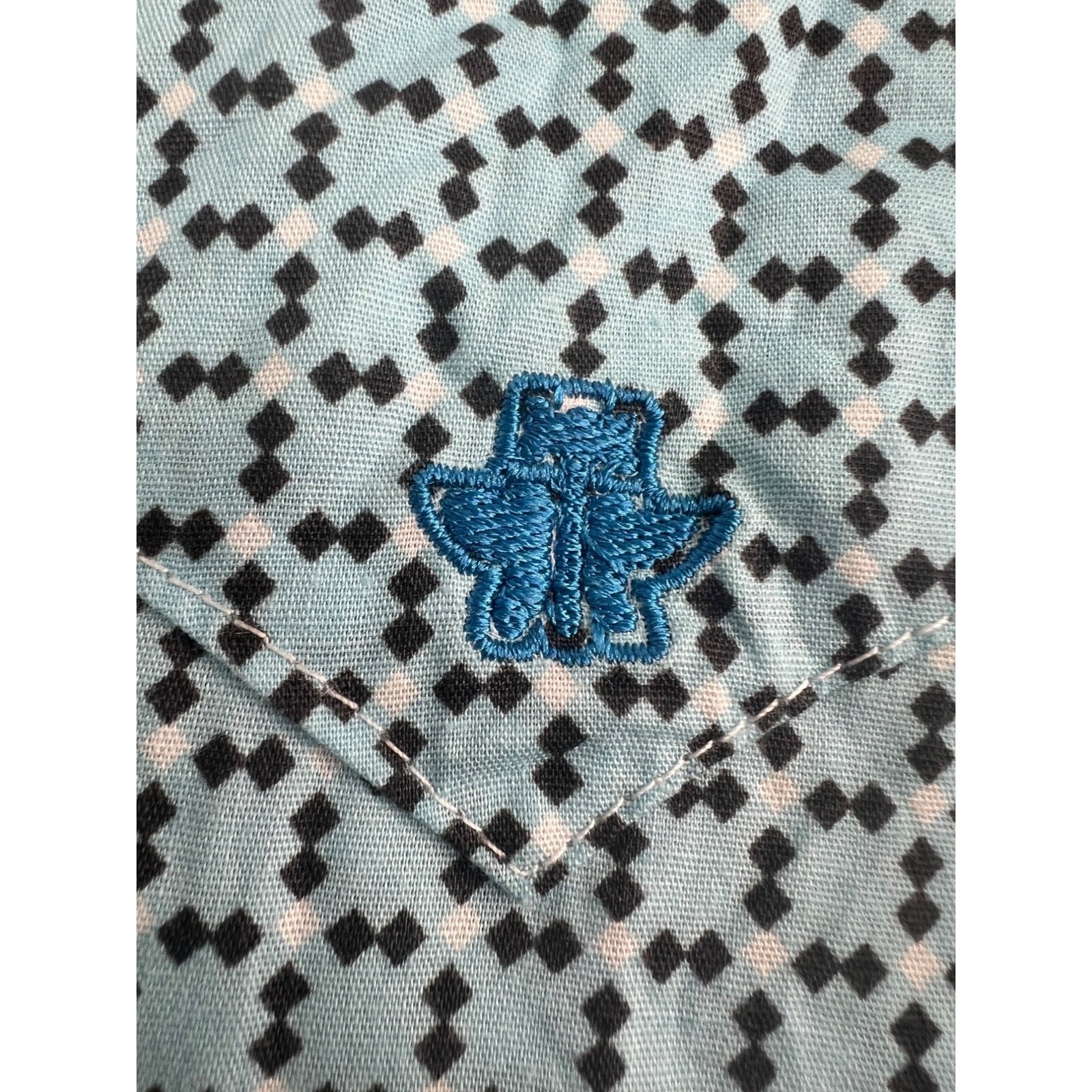 Tin Haul Men Western Shirt Pearl Snap Blue Long Sleev… Gem