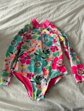 Mädchen heller Langarm 1 Teiler Badeanzug Ausschlaganzug UV 3 Jahre TU