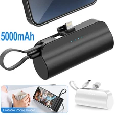 Portable Charger for iPhone/Android w/ Built in Type-C Cable 5000mAh Power Bank