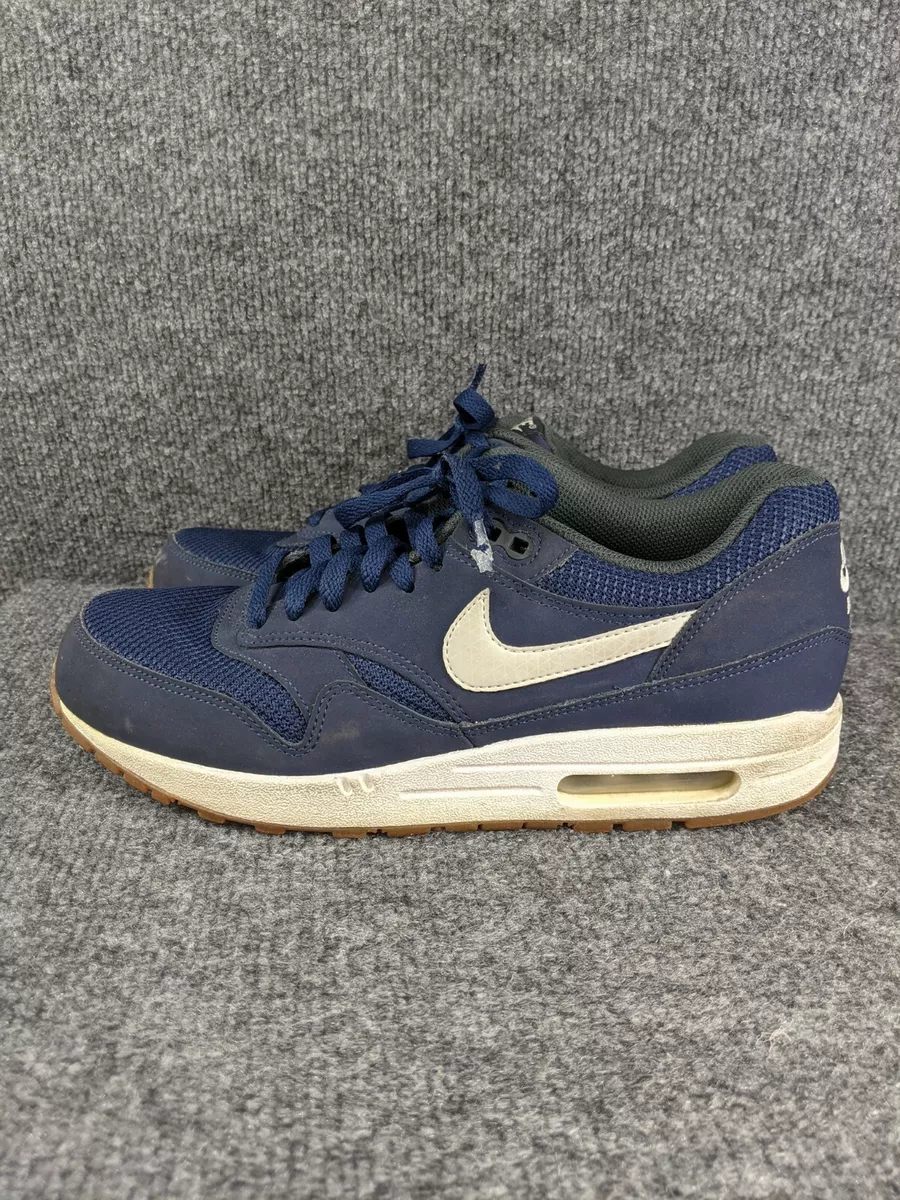 Experiment Ironisch strelen Nike Air Max 1 Essential Midnight Navy Blue-Light Bone-White Sz 9 | eBay