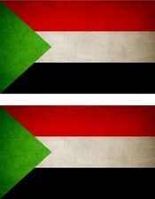 2x Sticker flag vinyl country vintage SUD sudan