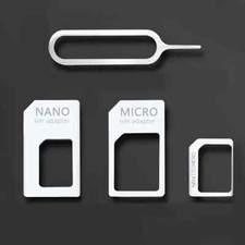 SIM Card Adapter Kit 4-in-1 Nano Micro SIM for iPhone Android