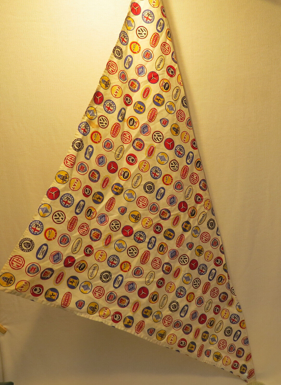 Vintage Car Logos Head Scarf Convertibles MG Bugati F… Gem