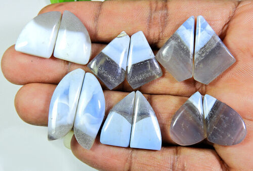 Naural Blue Opal Matched Pair Fancy Loose Gemstone 6 Pair Lot 14X20-10X28 MM h21 - Foto 1 di 9