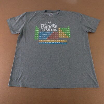 Life Clothing Men's XXL Gray Periodic Table of Elements Graphic Short Sleeve Tee
