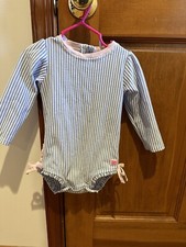 Ruffle Butts One Piece Rash Guard Swimsuit Baby Girl's 12-18m Long Sleeve Zip