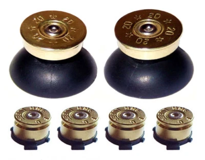 Replacement Gold Action Bullet Buttons & Thumbsticks for PS4 Controller Shell
