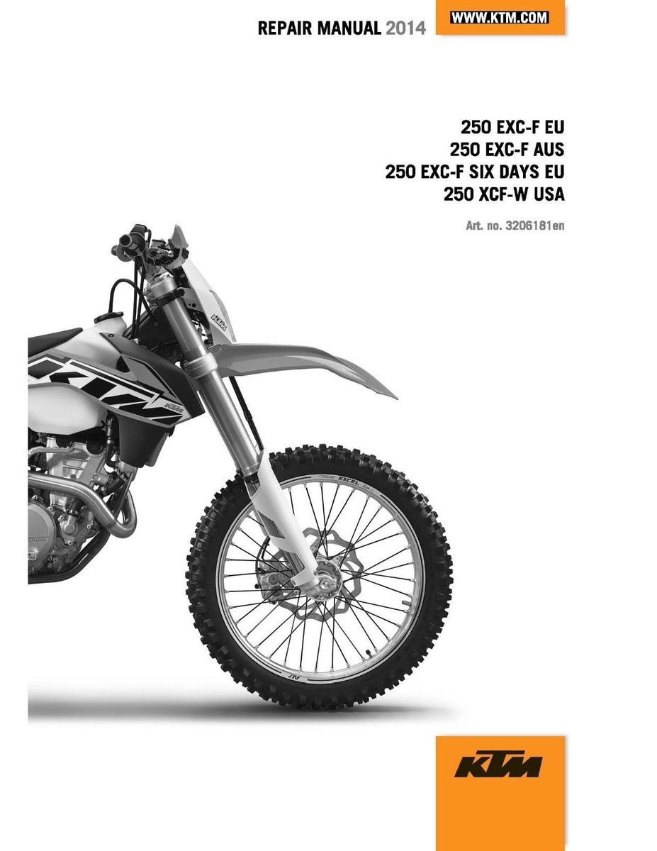 KTMエンデューロバイクメンテナンスブック　250 EXC KTM Service Workshop Shop Repair Manual 2014 250 EXC-F | eBay
