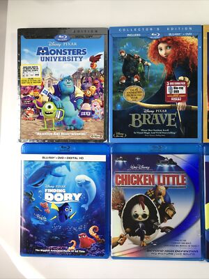 Disney Pixar Blu-Ray Lot Of 8X Movies Monsters Dory Brave