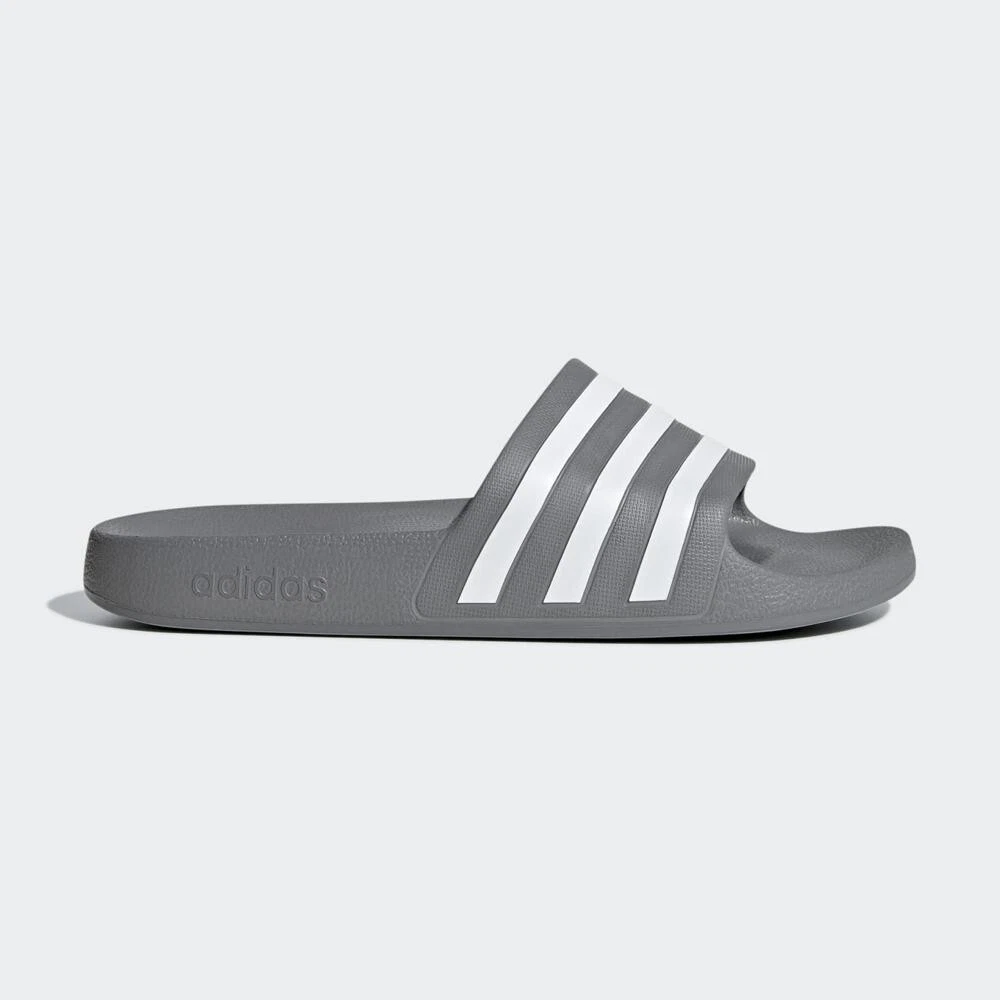 Adidas Adilette Grey & White Post-Swim Cloudfoam Aqua Slides (F35538)