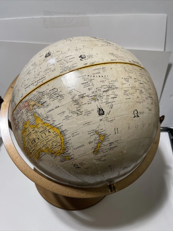 Globemaster Vintage Repogle 12 Pulgadas Color Beige sobre Soporte Metal Foto 2 de 4