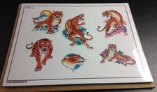 Vintage Pinky Yun Color Tattoo Flash Set Lot of 30 Spaulding Rogers