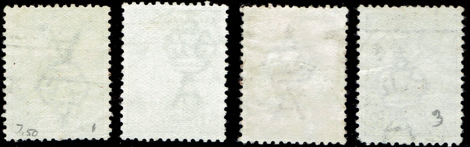 AUSTRALIA – 1913 – KANGAROO Assortment Of 4 Stamps - Sc #1 (2), 2 & 3 - Used - Image 2 of 2