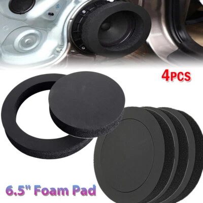4pcs 6.5Inch Car Door Speaker Ring Bass Trim Sound Insulation Cotton Foam Pad