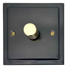 G&H TBB521-PB Trimline Plate Black Bronze 1 Gang 2 Way LED Dimmer Switch