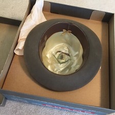 antique mint CHAMP KASMIR Gray Brown Taupe Olive FEDORA Hat Sz 7 in orig Box
