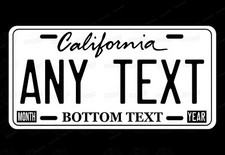 Personalized Custom License Plate Tag In White Blk For Auto Bike Atv Bicycle