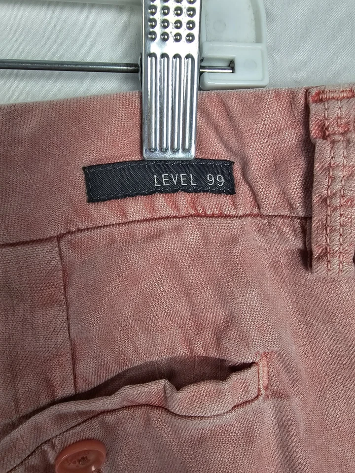 Pantalones cortos para mujer Level 99 Peach Blossom mezcla de lino talla 31 modesto Foto 4 de 4