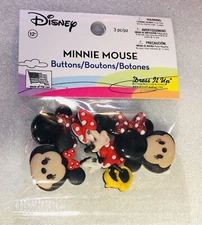 Minnie Mouse Disney Buttons Tsum Tsum Minnie Red Bow 5pc by Dress It Up