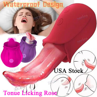 Waterproof-Clit-Licking-Vibrator-Tongue-Sucking-Nipple-licker-woman-Massager-NEW