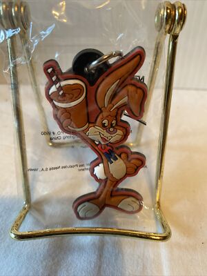 Vintage NESQUIK Bunny Rabbit keychain fob ring key chain