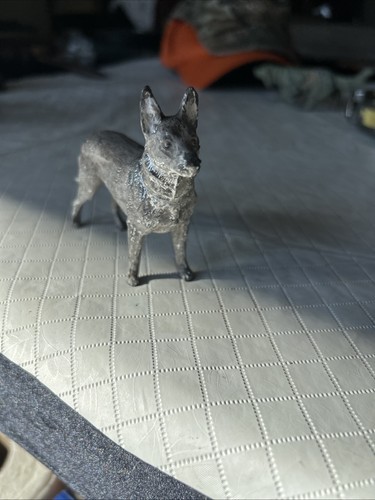 Rare Vintage Cast Metal German Shepard Dog standing Made In Germany 4.5β X 3.5β