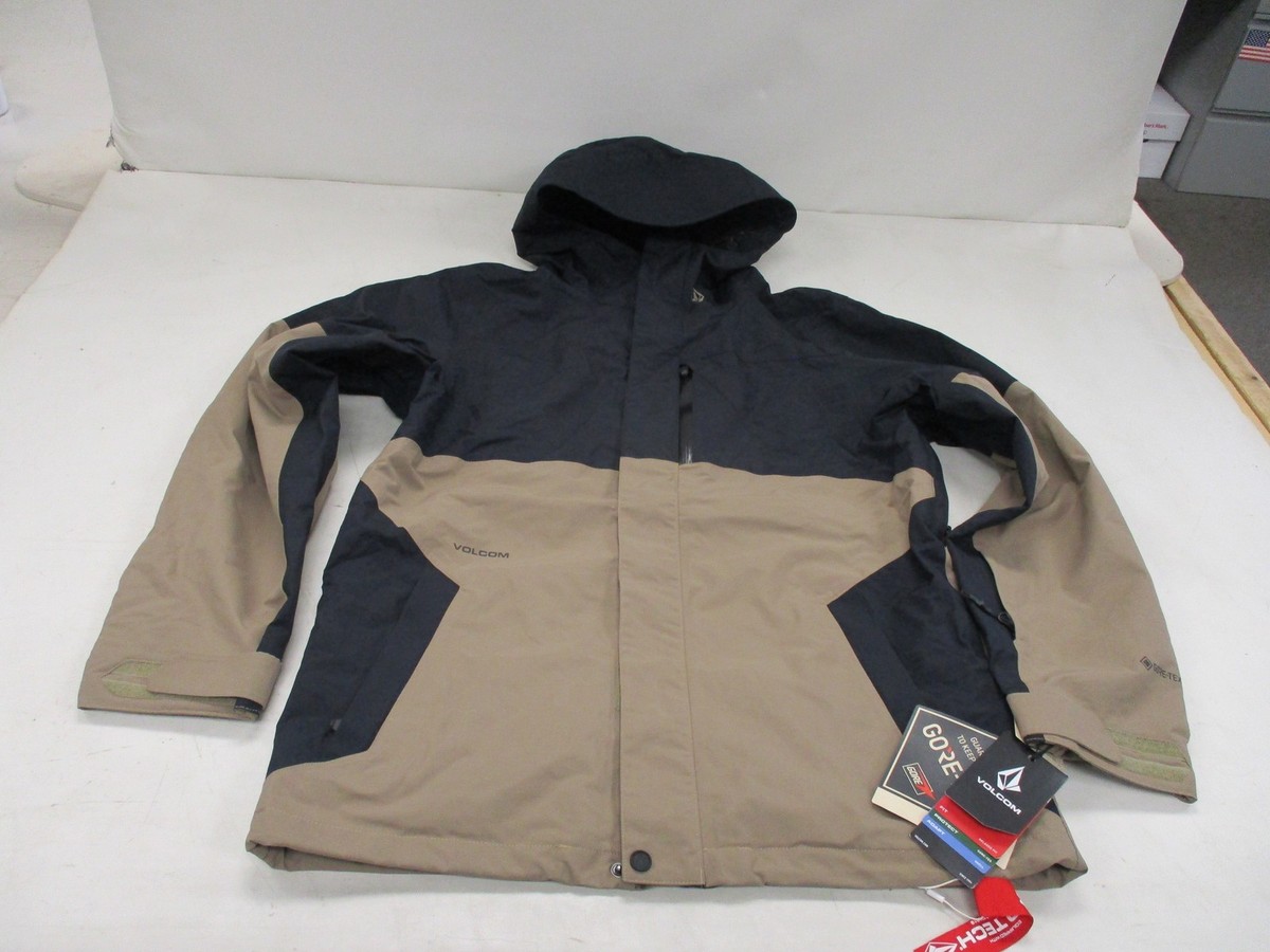 VOLCOM GORE-TEX MENS JACKET SIZE MEDIUM TAN & BLACK
