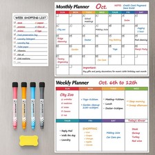 Dry Erase Magnetic Calendar for Refrigerator, 3 Pack- Monthly 14x11inch, A
