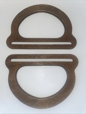 Small half round Rustic Wood Handmade Handbag Handles USA DIY purse 7-5/8"