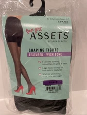 Spanx Assets Shaping Tights Wish Bone Textured Black Size 5 NWT New in Box