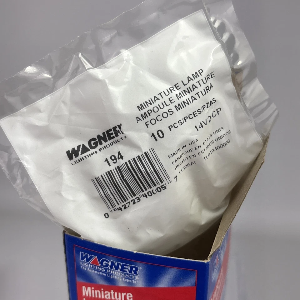 (Коробка из 10) WAGNER 194 миниатюрная лампа автоматический поворот стоп лампа 14v сделано в США - Изображение 4 из 4