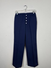 70s vintage Sta Prest Levis for gals navy blue pants with white button fly 27" W