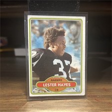 1980 Topps Base Set Rookie Lester Hayes #195 Oakland Raiders NFL Football Card. rookie card picture