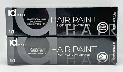 2x ID HAIR PAINT Permanent Hair Color - 10/7 Very Light Natural Beige Blonde