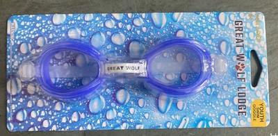 Great Wolf Lodge Youth Swim Goggles Blue Adjustable Silicone Strap Surface Use