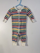 Hanna Andersson Full Zip Pajamas 3-6 Months Rainbow Stripes One Piece