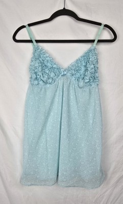 Cinema Etoile Seductive Wear Coquette Lingerie Dress Blue Floral Women's sz L